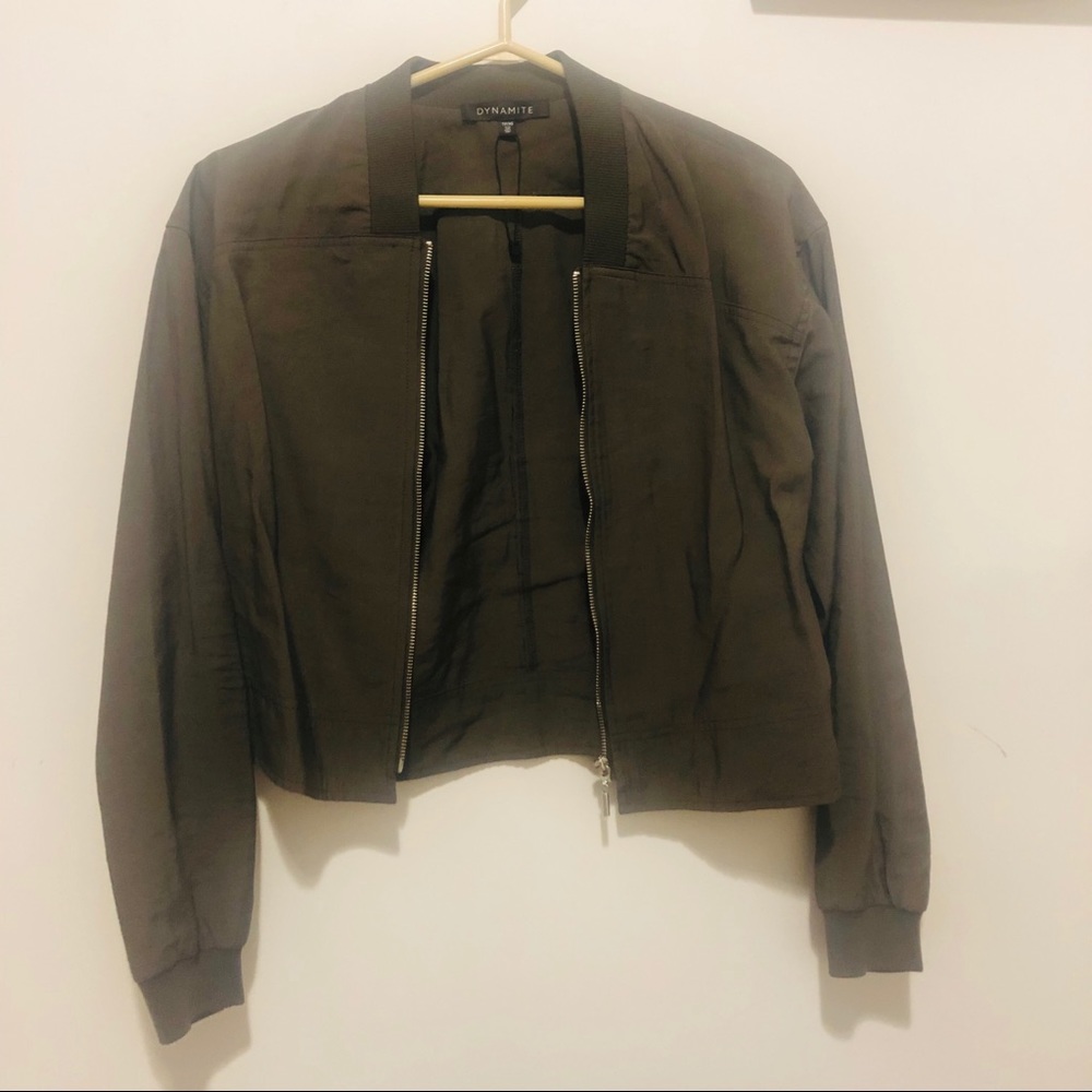 Green bomber jacket